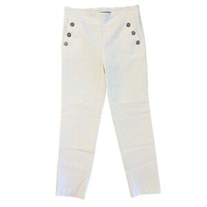 Counterparts White Pull-on Stretch Cropped Pants